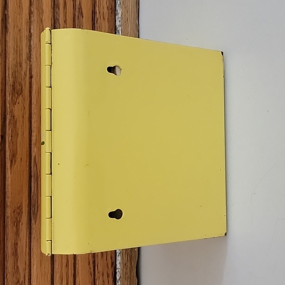 Vintage Ransburg Metal Slant Front Recipe Box Yellow Bouquet - Picture 3 of 6